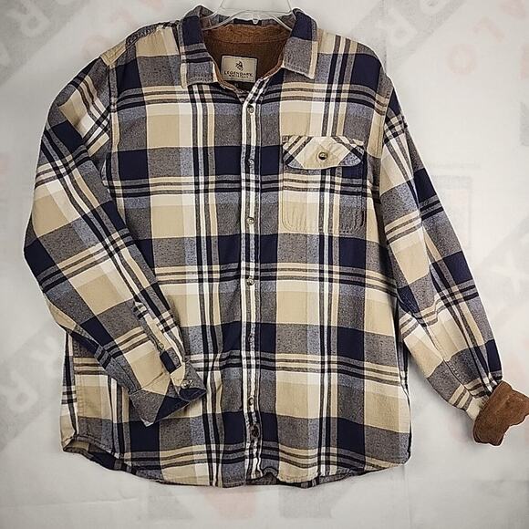 Legendary Whitetails Shirt Mens XL Blue Plaid Button Up Long Sleeve Flannel - Picture 1 of 13